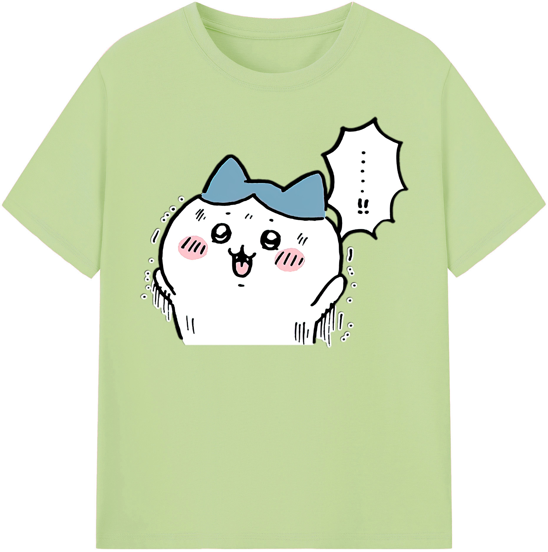 （画像用） ちいかわ ハチワレ Chii-kawa hachiware 綿100％半袖Tシャツ（フロントプリント）